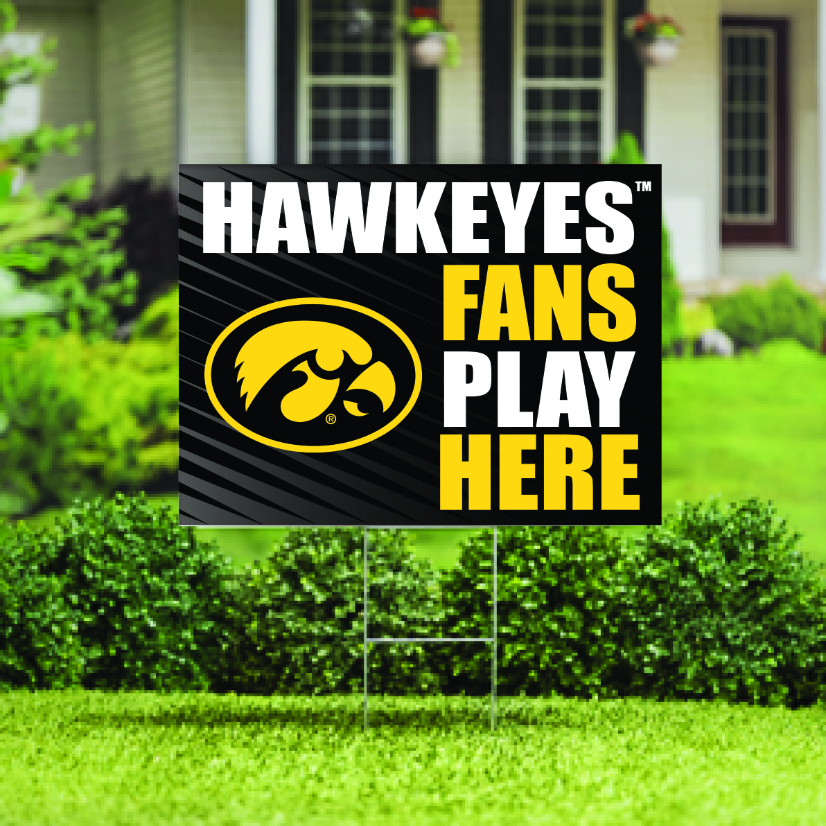 Iowa Hawkeyes 18" x 24" Fans Welcome Outdoor Yard Sign