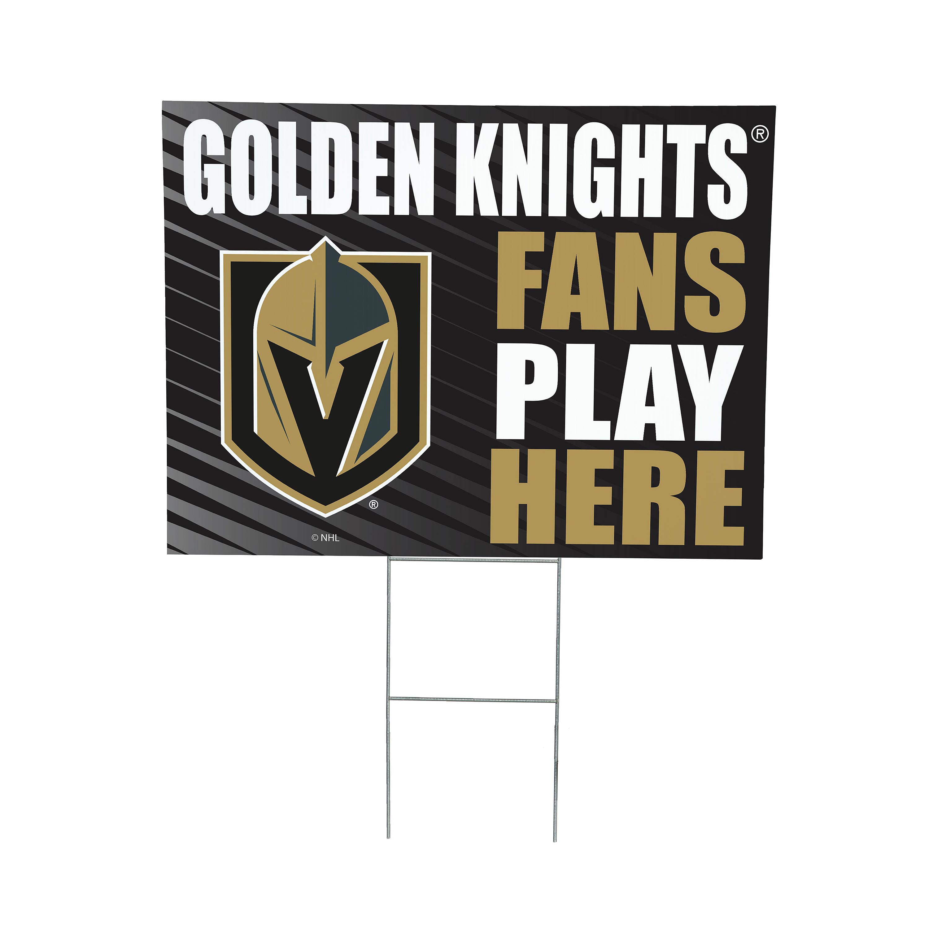 Vegas Golden Knights 18" x 24" Fans Play Here Outdoor Yard Sign