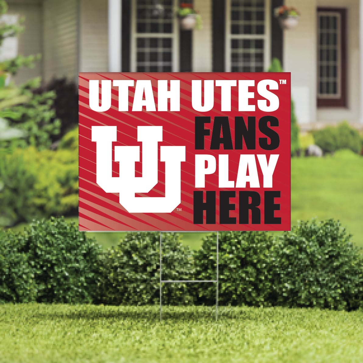 Utah Utes 18" x 24" Fans Play Here Outdoor Yard Sign