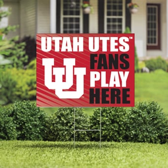 Utah Utes 18" x 24" Fans Play Here Outdoor Yard Sign