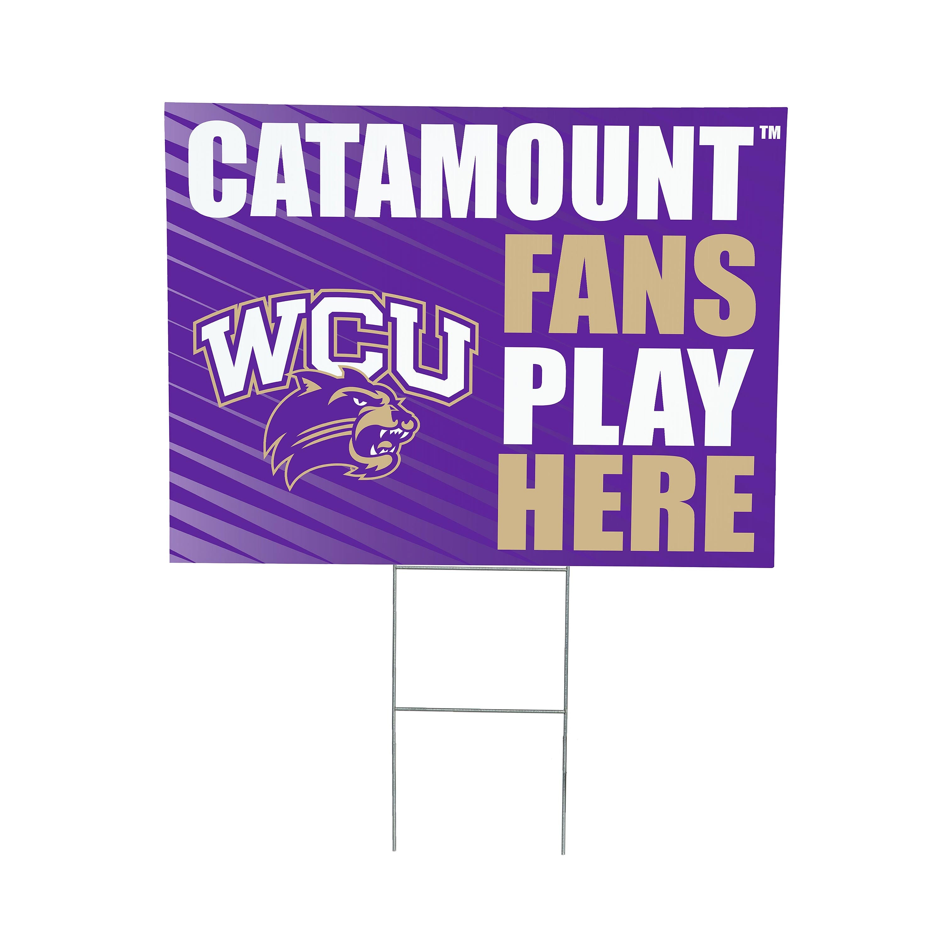 Western Carolina Catamounts 18" x 24" Fans Play Here Outdoor Yard Sign