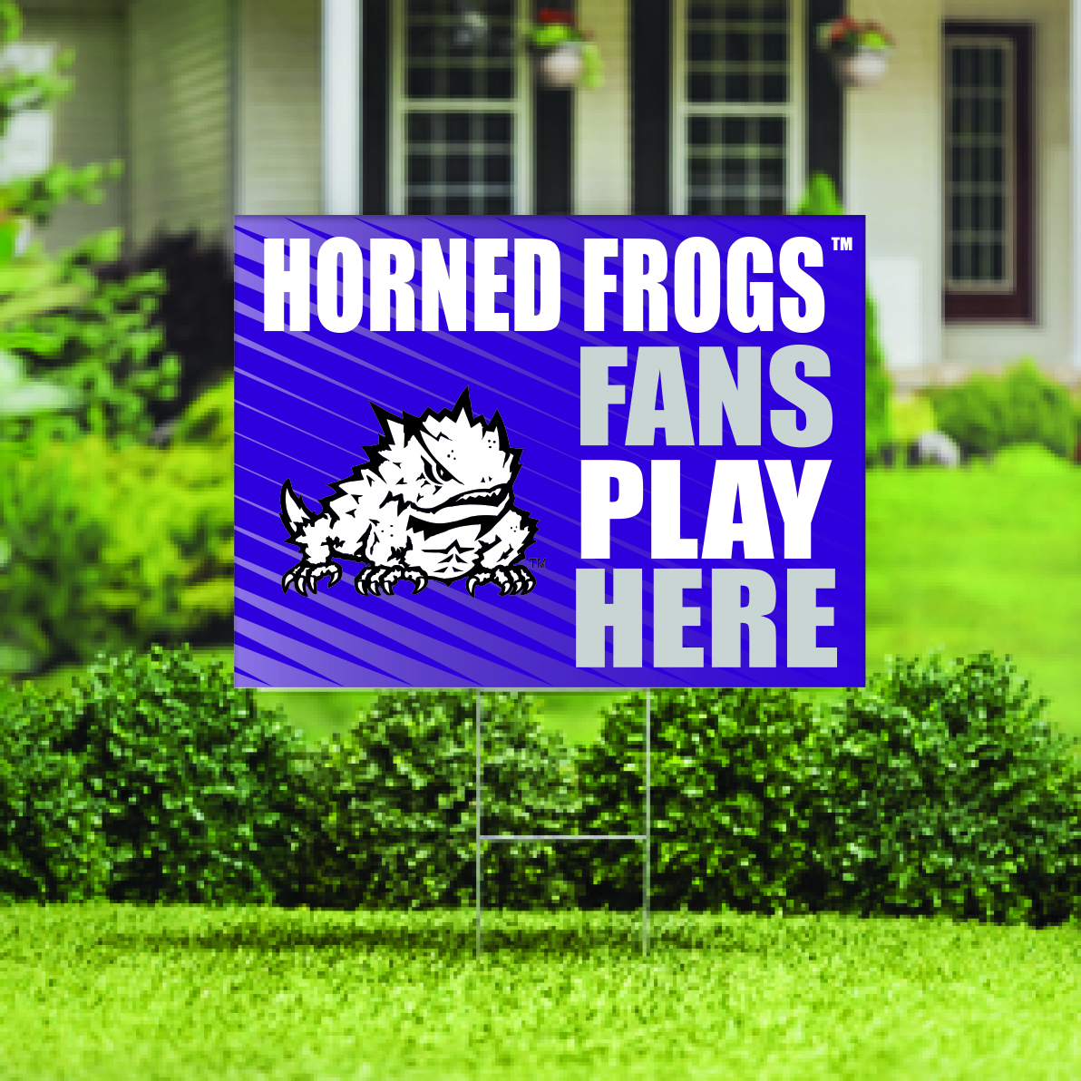 TCU Horned Frogs 18" x 24" Fans Play Here Outdoor Yard Sign
