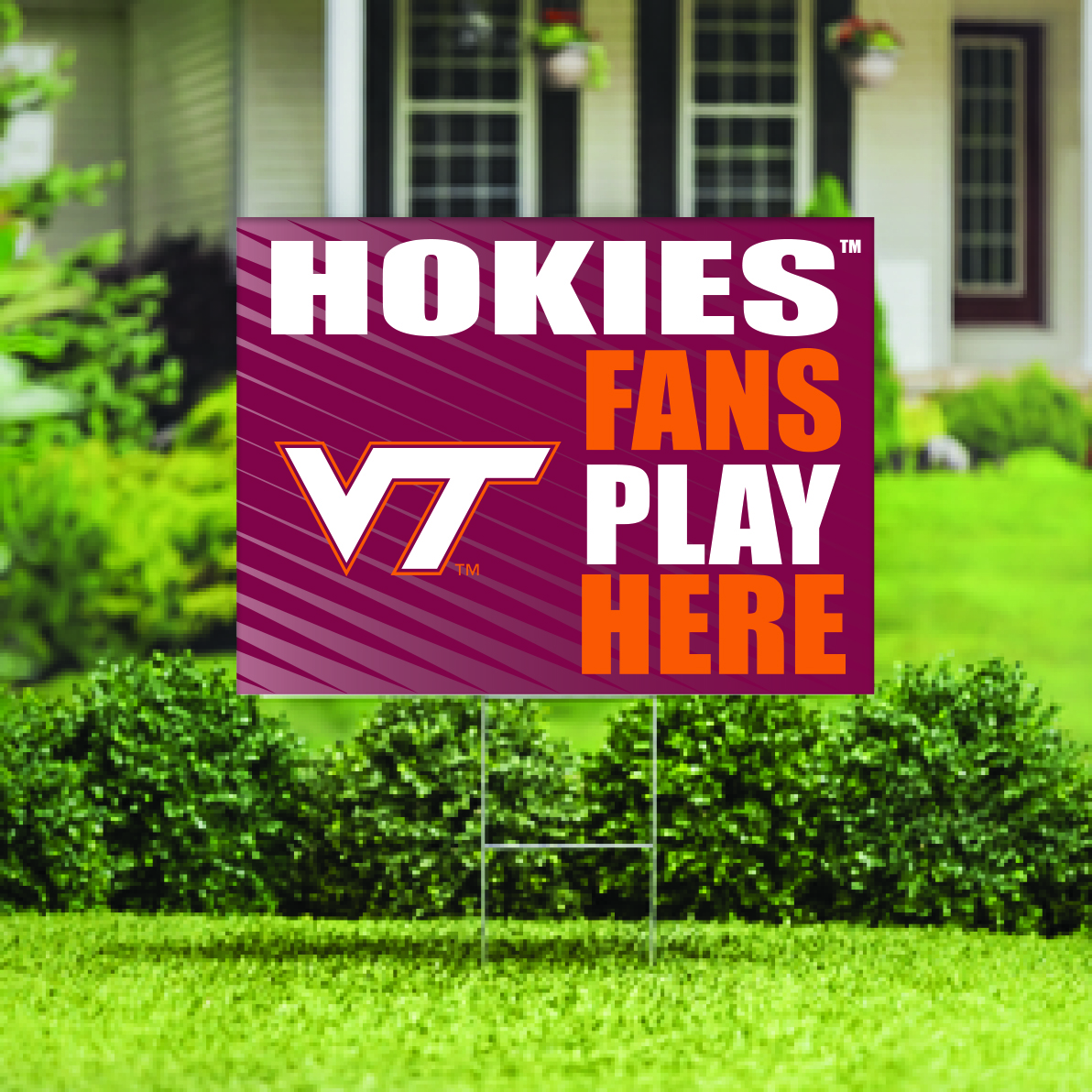 Virginia Tech Hokies 18" x 24" Fans Play Here Outdoor Yard Sign