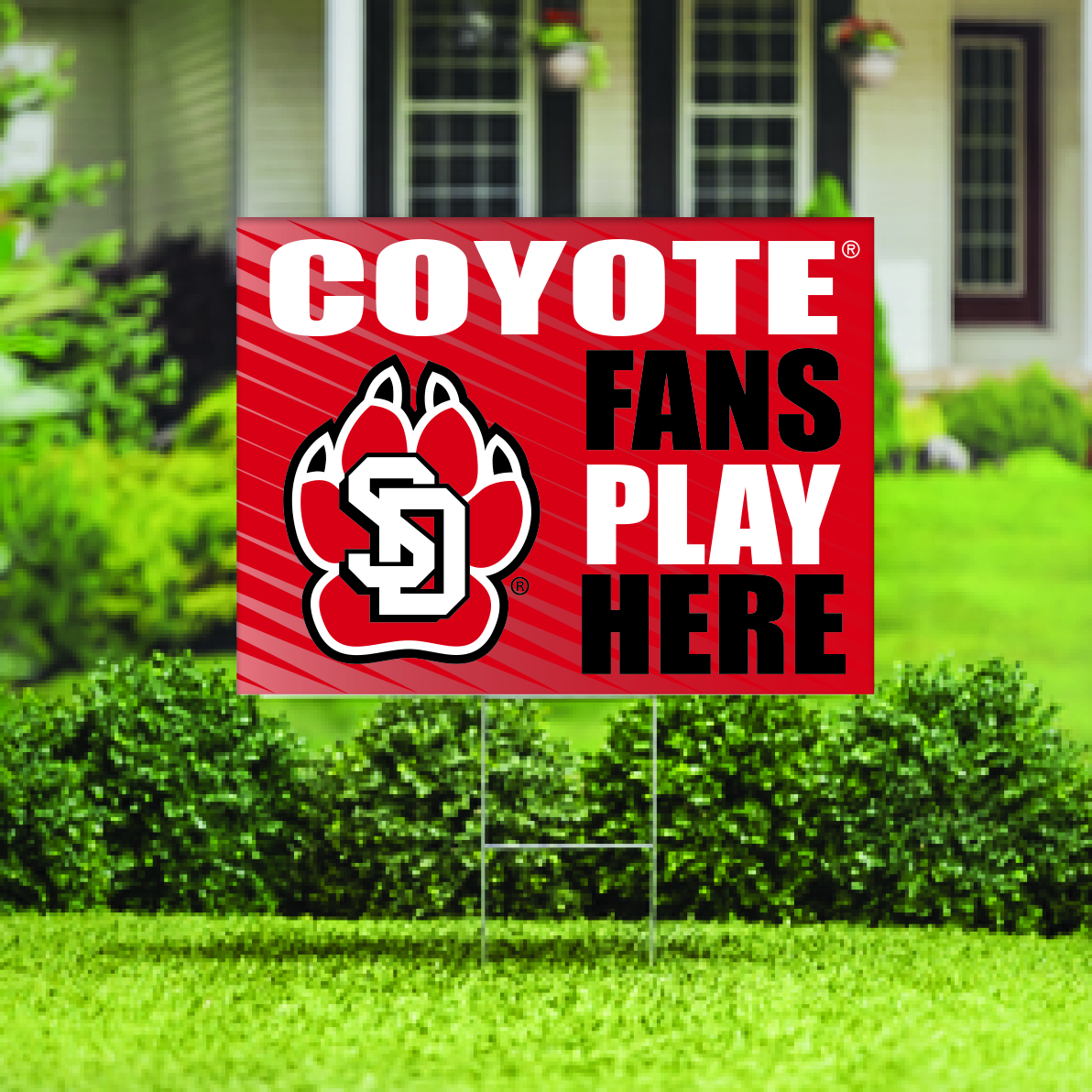 South Dakota Coyotes 18" x 24" Fans Play Here Outdoor Yard Sign