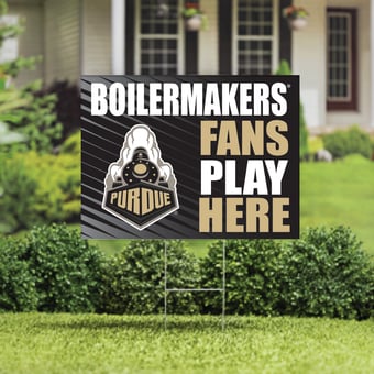 Purdue Boilermakers 18" x 24" Fans Play Here Outdoor Yard Sign