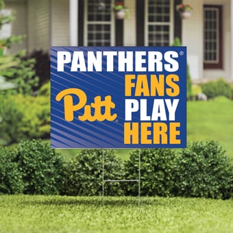 Pitt Panthers 18" x 24" Fans Play Here Outdoor Yard Sign