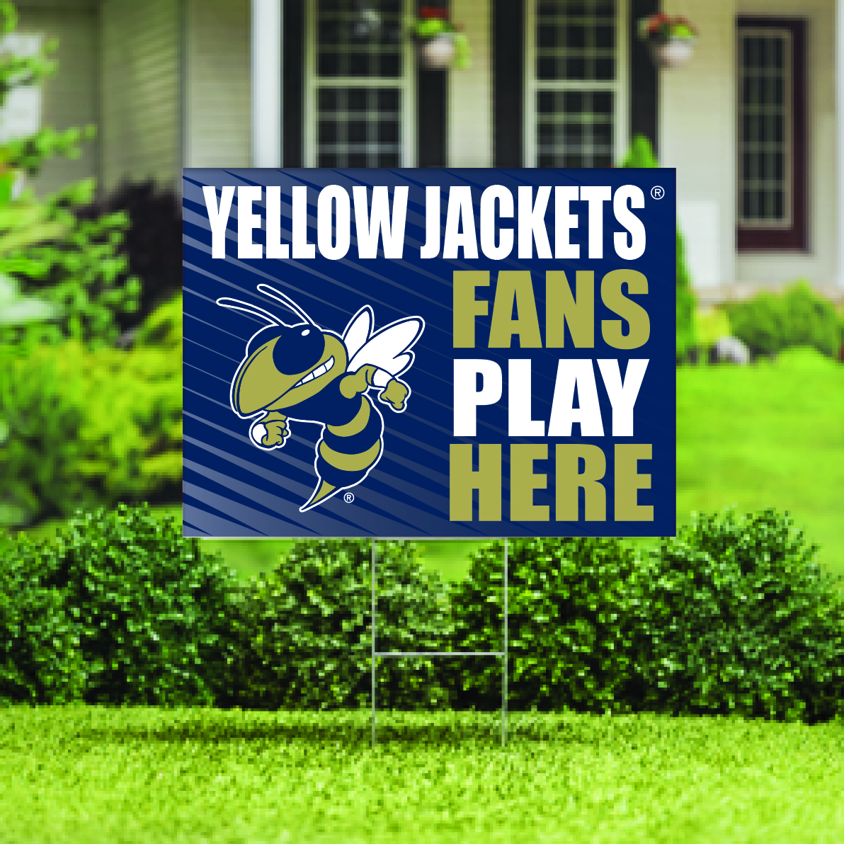 Georgia Tech Yellow Jackets 18" x 24" Fans Play Here Outdoor Yard Sign