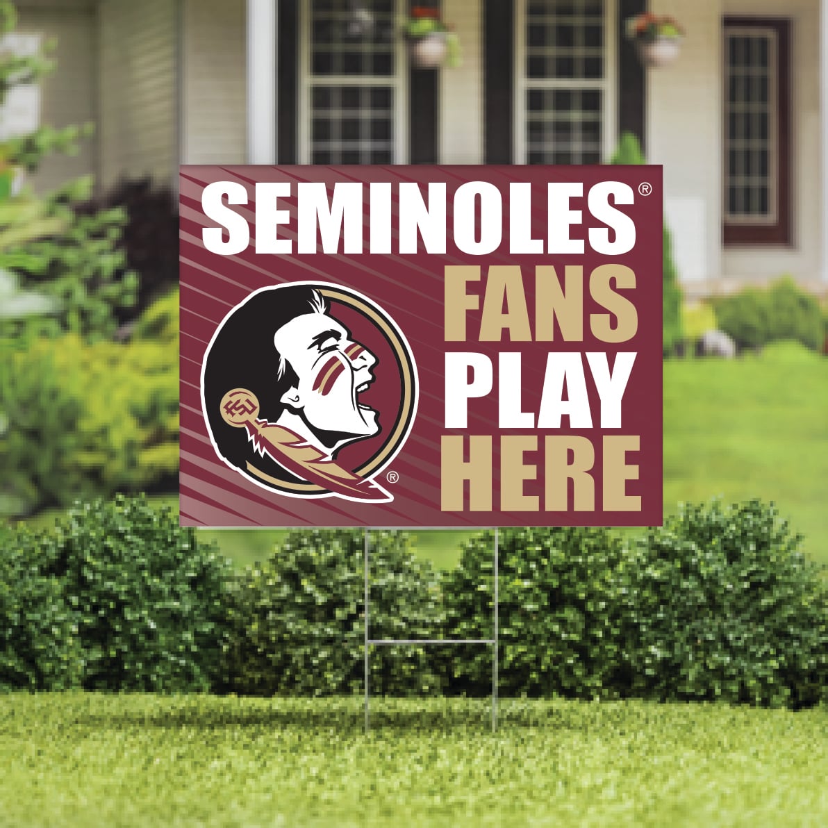 Florida State Seminoles 18" x 24" Fans Play Here Outdoor Yard Sign