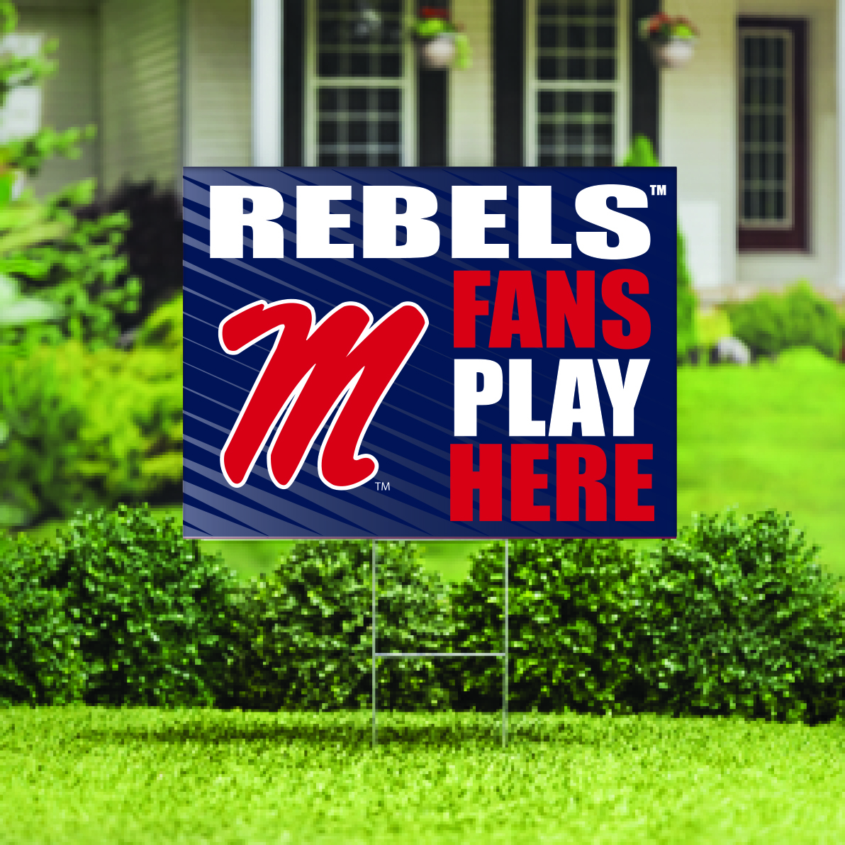 Ole Miss Rebels 18" x 24" Fans Play Here Outdoor Yard Sign