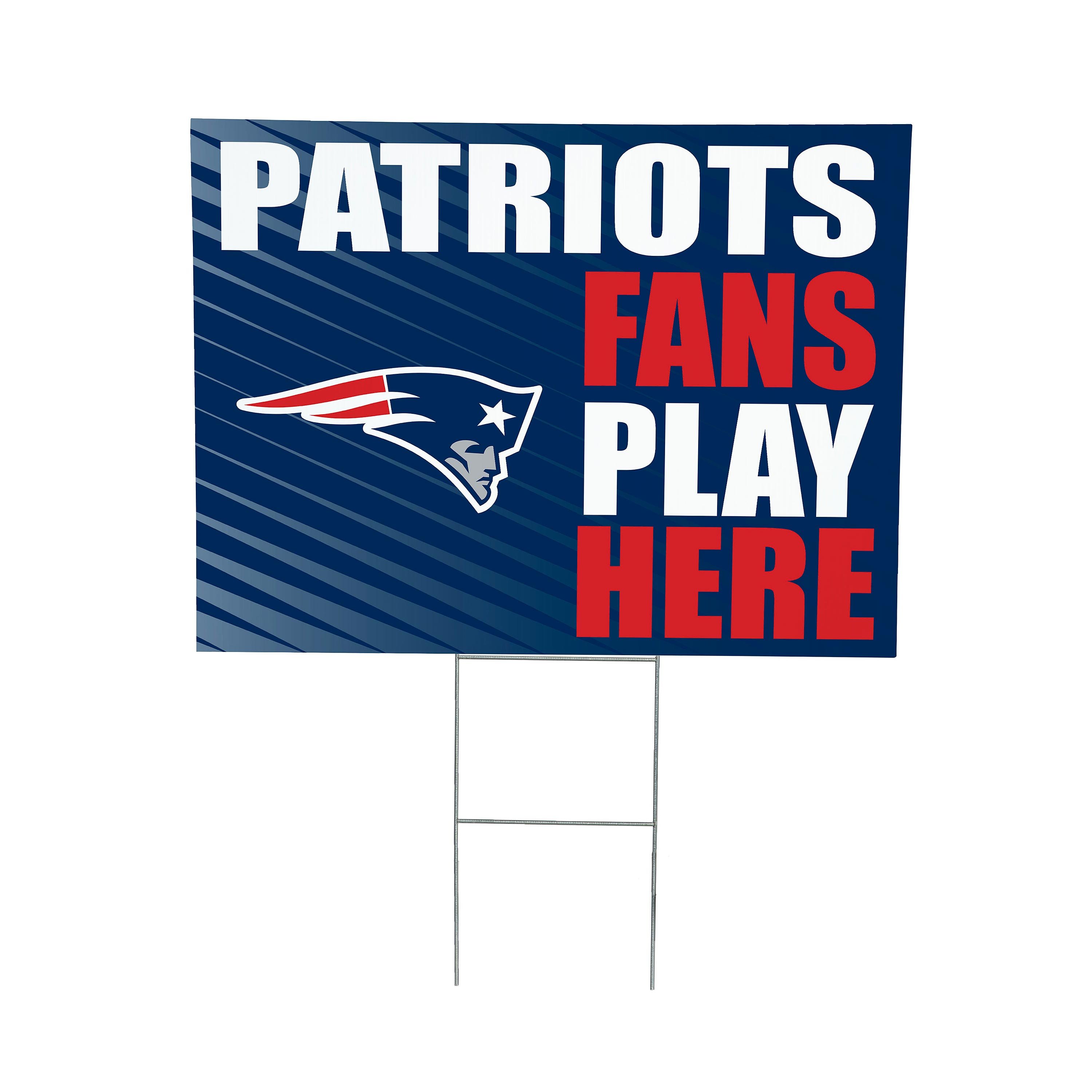 New England Patriots 18″ x 24″ Fans Play Here Outdoor Yard Sign New England Patriots 18″ x 24″ Fans Play Here Outdoor Yard Sign