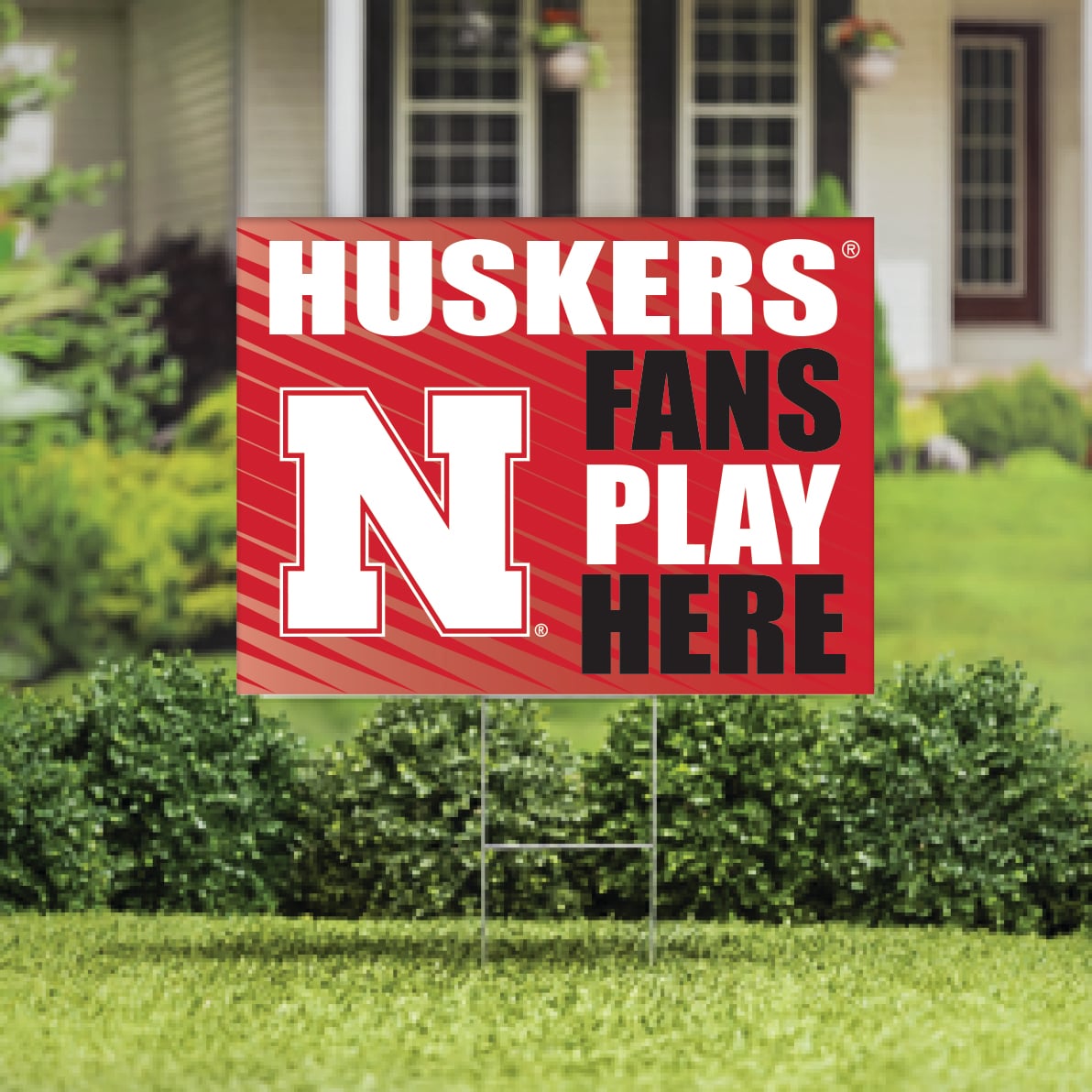 Nebraska Huskers 18" x 24" Fans Play Here Outdoor Yard Sign