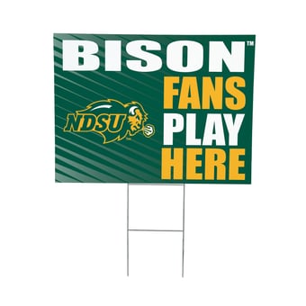 NDSU Bison 18" x 24" Fans Play Here Outdoor Yard Sign
