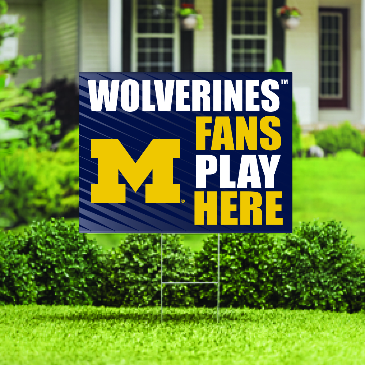 Michigan Wolverines 18" x 24" Fans Play Here Outdoor Yard Sign