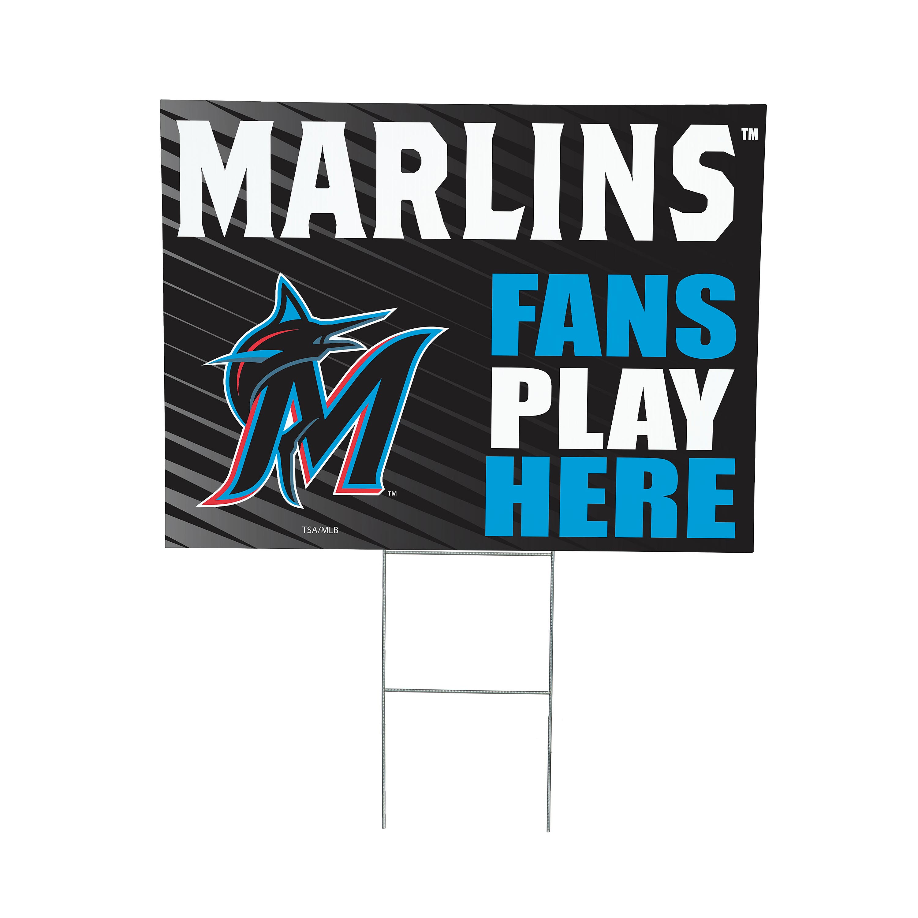 Miami Marlins 18" x 24" Fans Play Here Outdoor Yard Sign