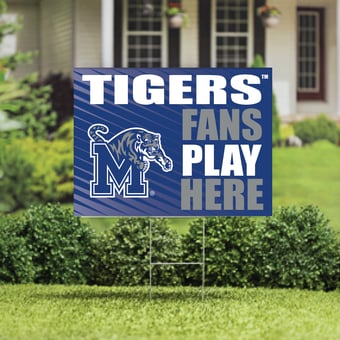 Memphis Tigers 18" x 24" Fans Play Here Outdoor Yard Sign