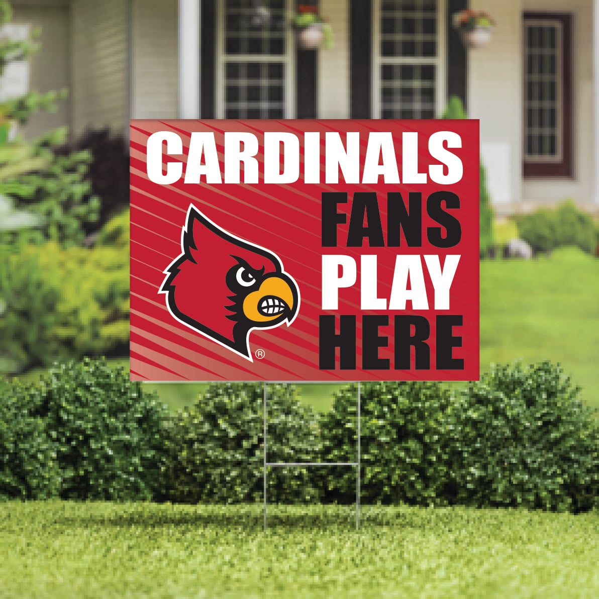 Louisville Cardinals 18" x 24" Fans Play Here Outdoor Yard Sign