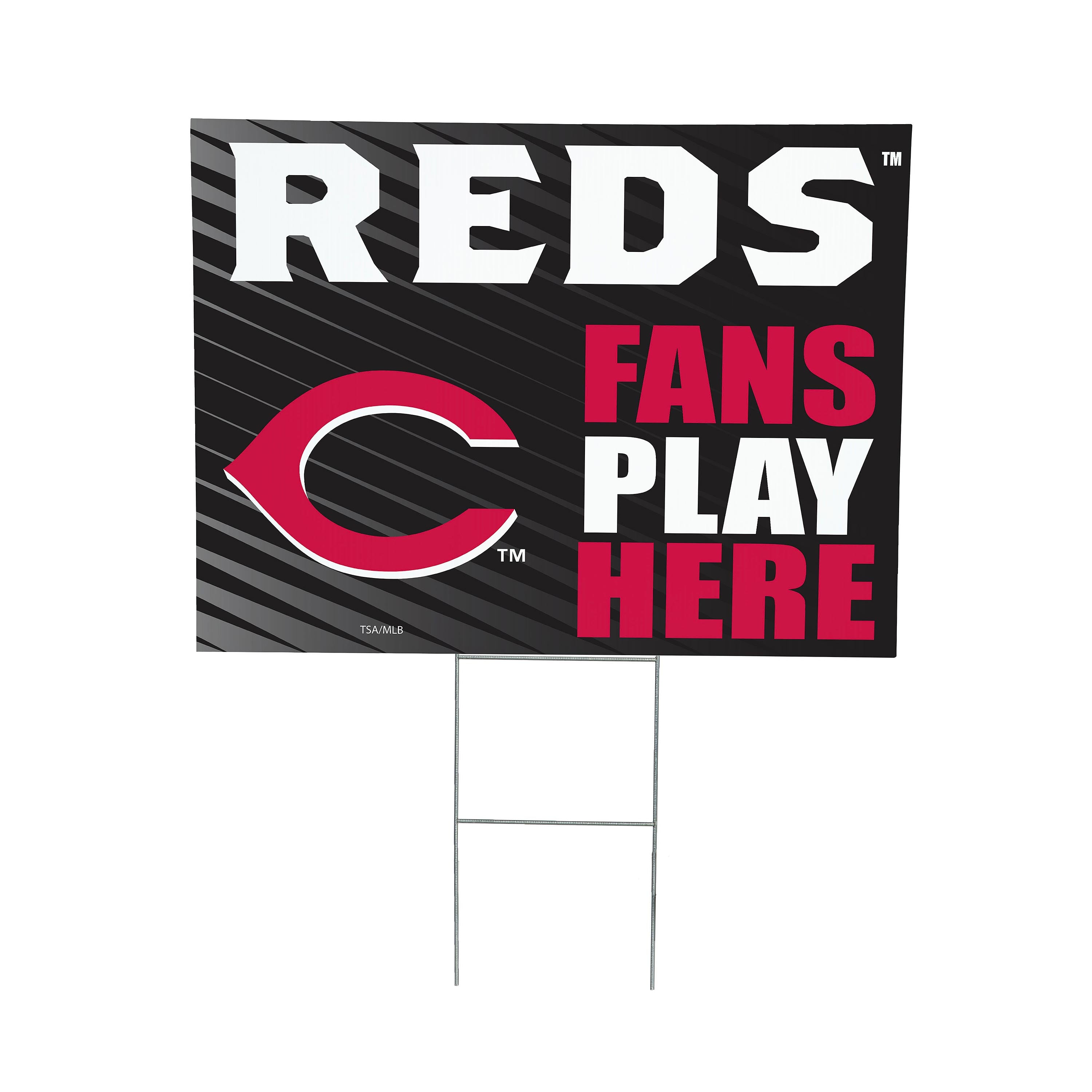 Cincinnati Reds 18" x 24" Fans Play Here Outdoor Yard Sign