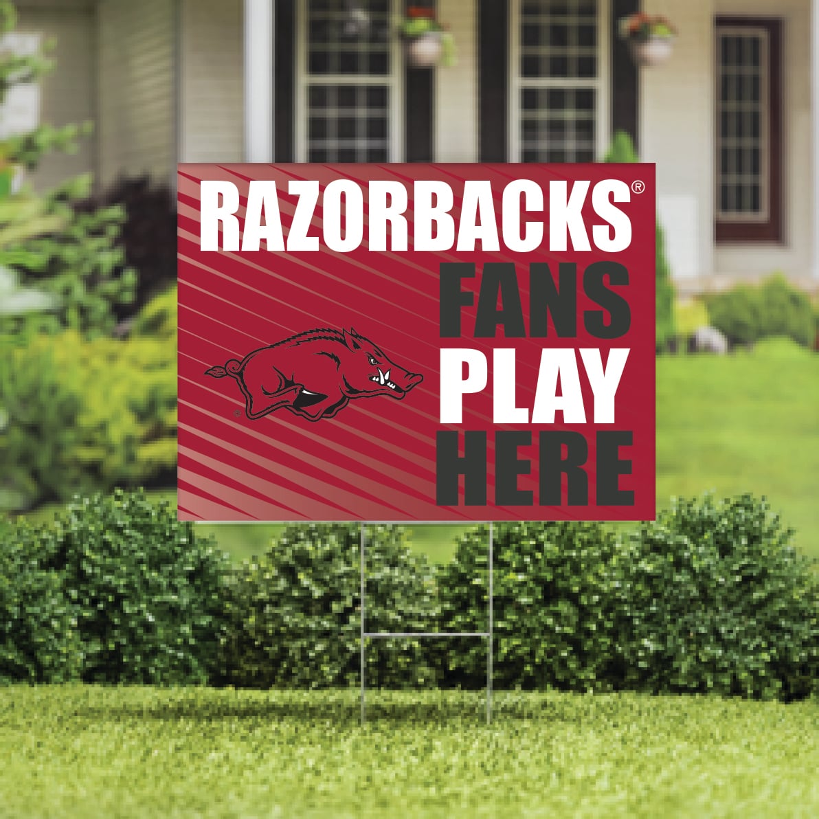 Arkansas Razorbacks 18" x 24" Fans Play Here Outdoor Yard Sign