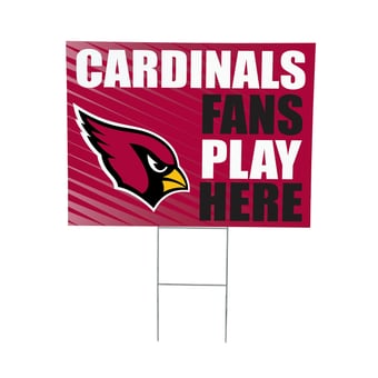 Arizona Cardinals 18" x 24" Fans Play Here Outdoor Yard Sign