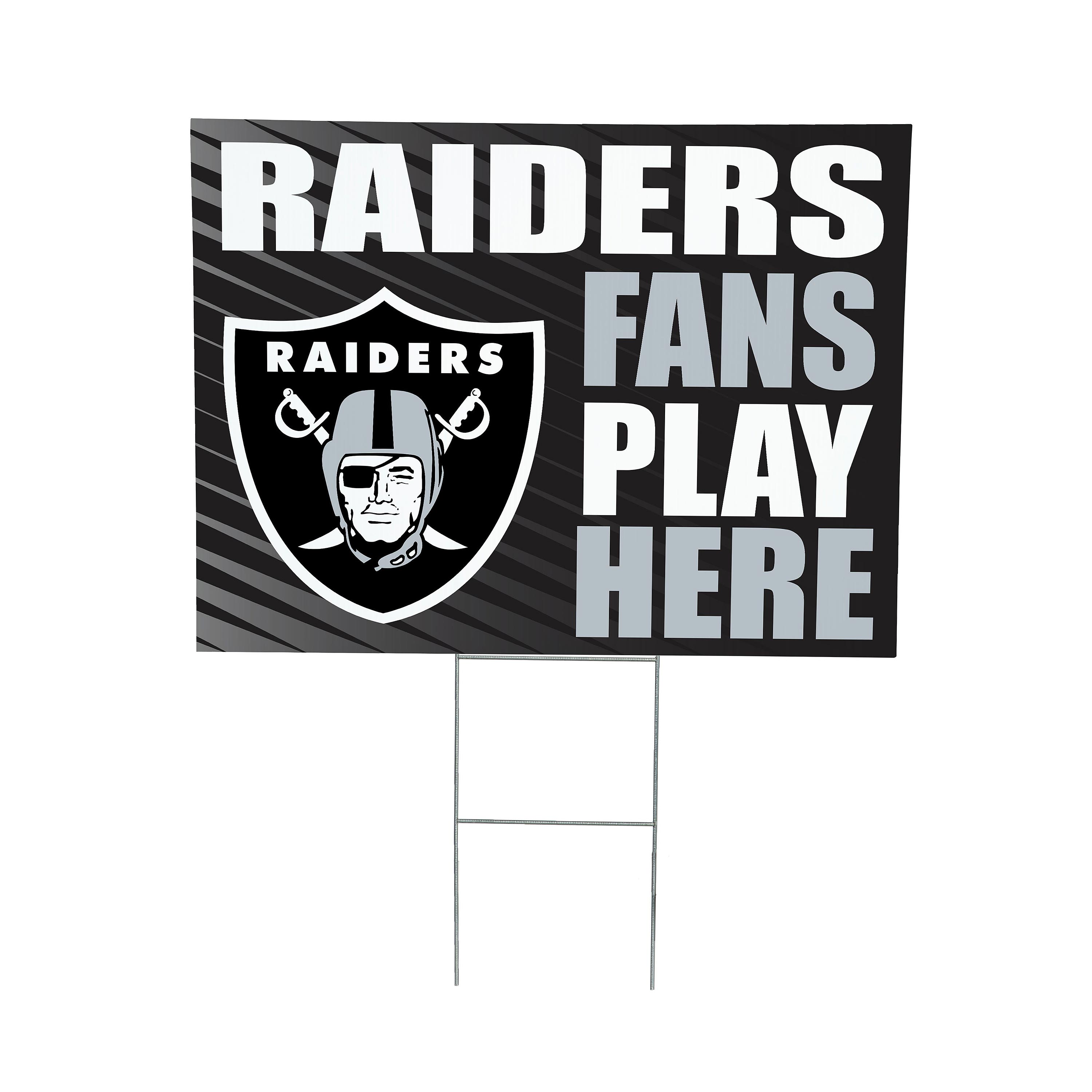Las Vegas Raiders 18" x 24" Fans Play Here Outdoor Yard Sign