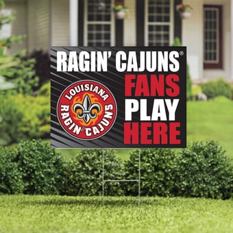 Louisiana Ragin' Cajuns 18" x 24" Fans Play Here Outdoor Yard Sign