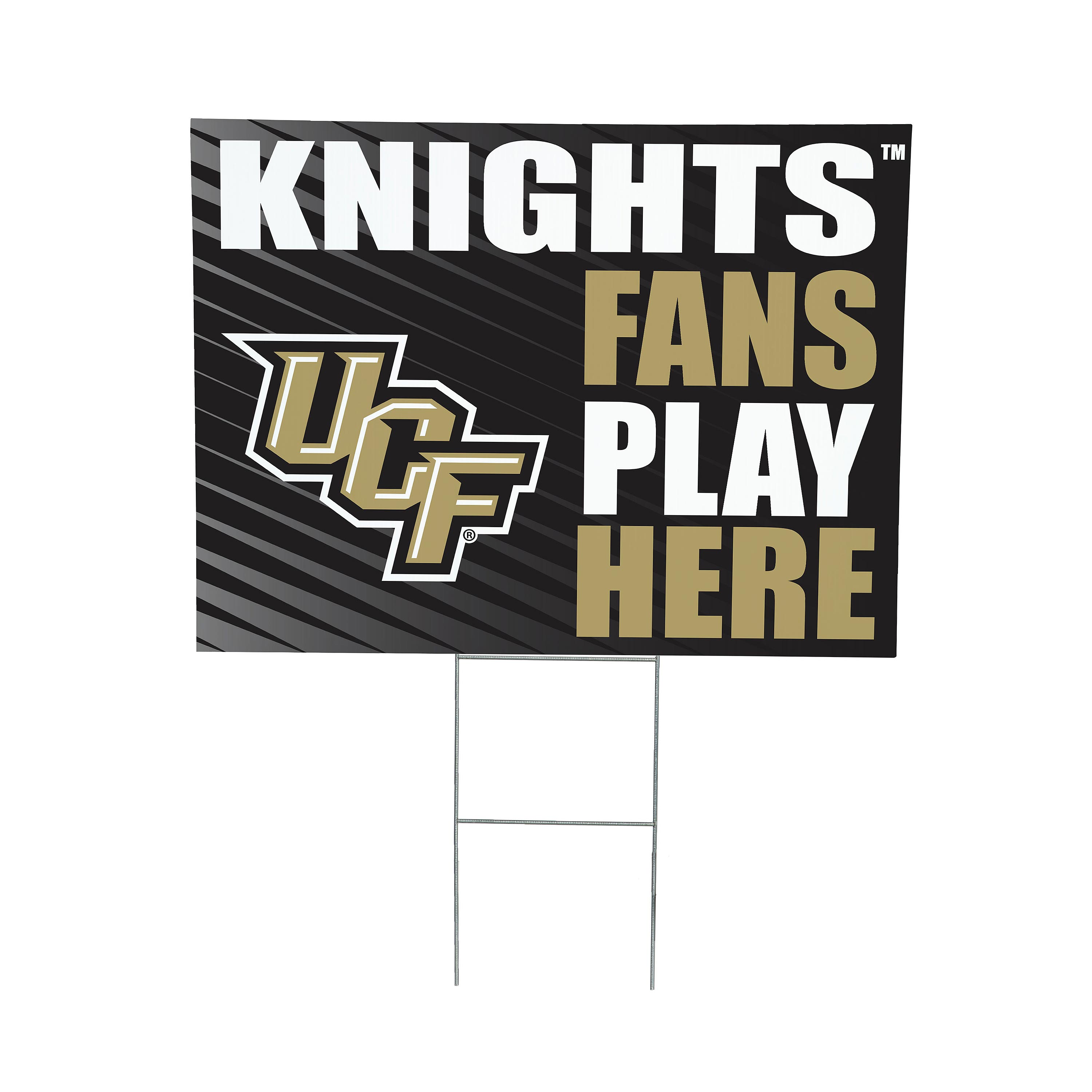 UCF Knights 18" x 24" Fans Play Here Outdoor Yard Sign