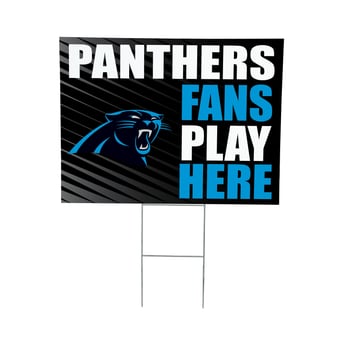 Carolina Panthers 18" x 24" Fans Play Here Outdoor Yard Sign