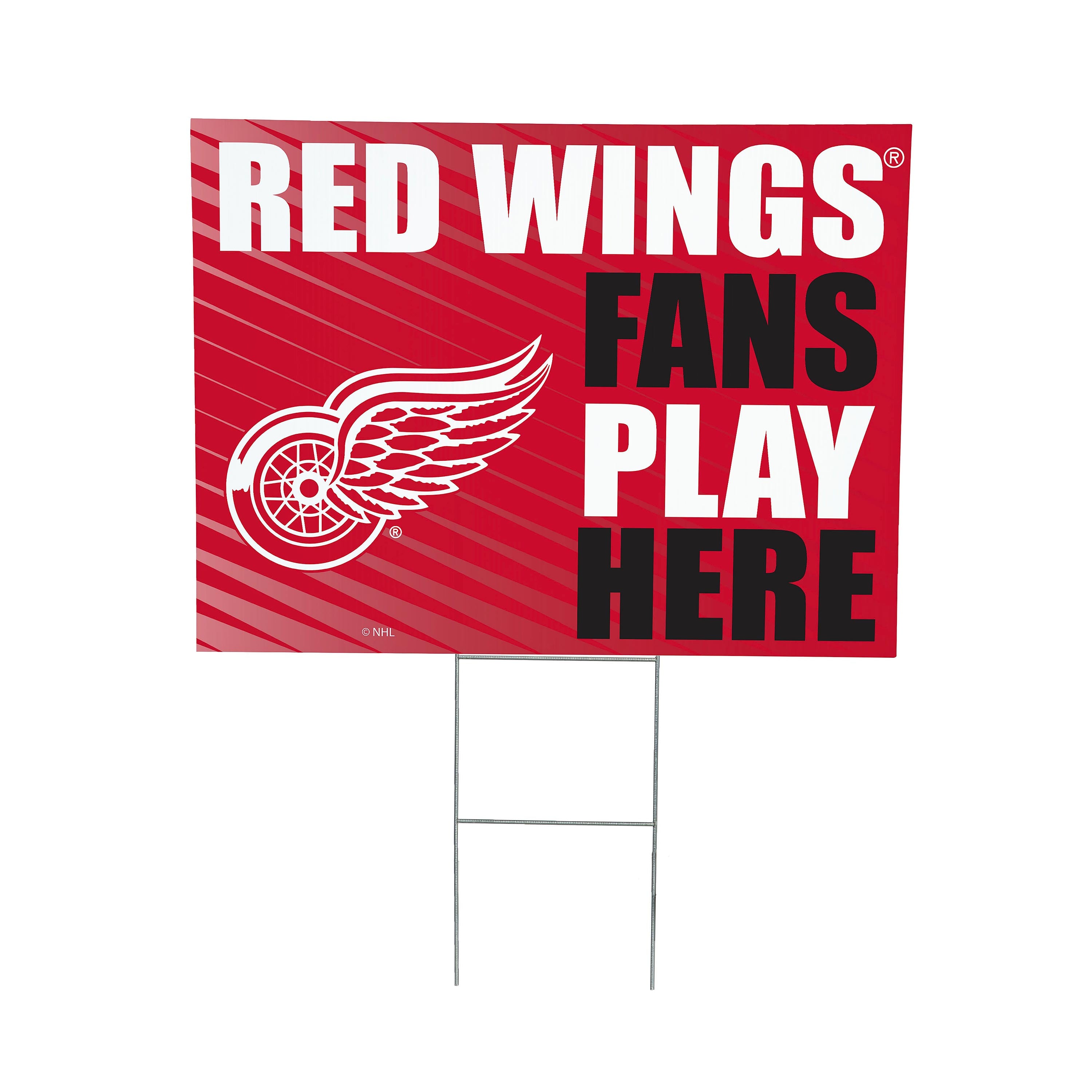 Detroit Red Wings 18" x 24" Fans Play Here Outdoor Yard Sign