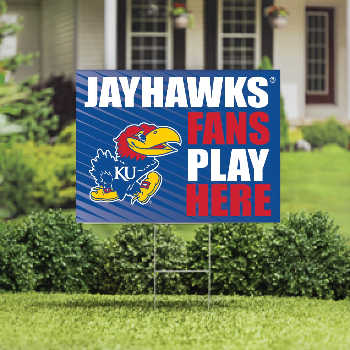 Kansas Jayhawks 18" x 24" Fans Play Here Outdoor Yard Sign