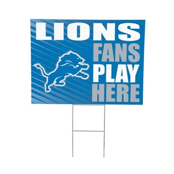 Detroit Lions 18" x 24" Fans Play Here Outdoor Yard Sign