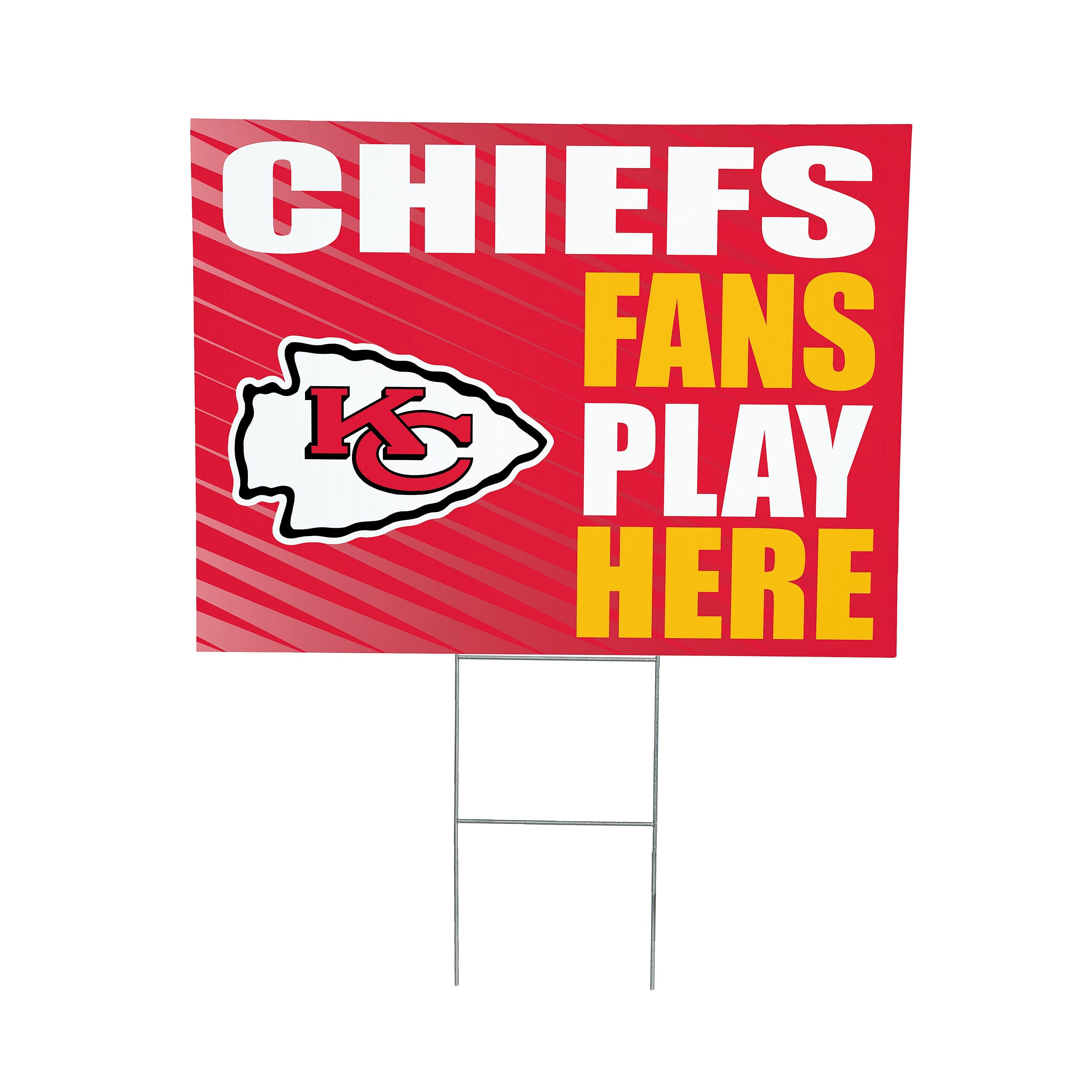 Kansas City Chiefs 18" x 24" Fans Play Here Outdoor Yard Sign