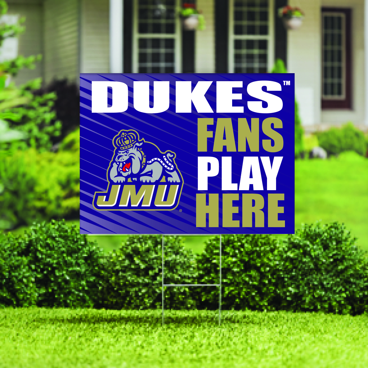James Madison Dukes 18" x 24" Fans Play Here Outdoor Yard Sign