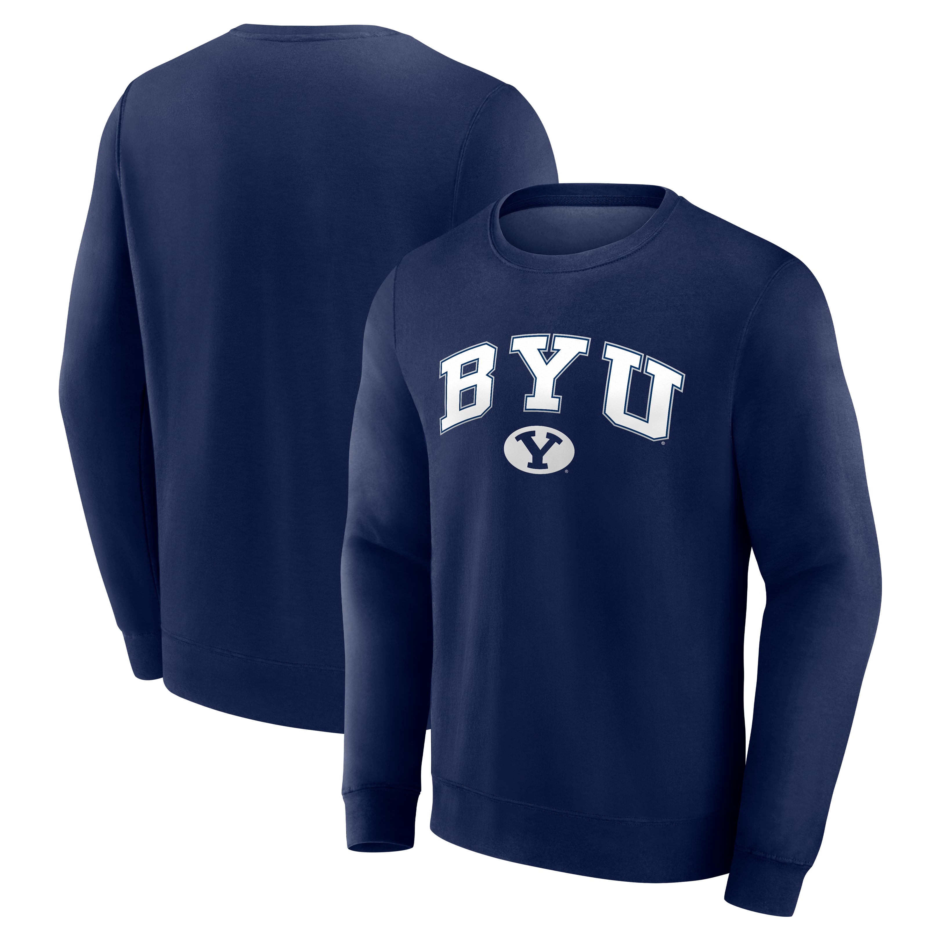 Men's  Navy BYU Cougars Campus Fleece Pullover Sweatshirt