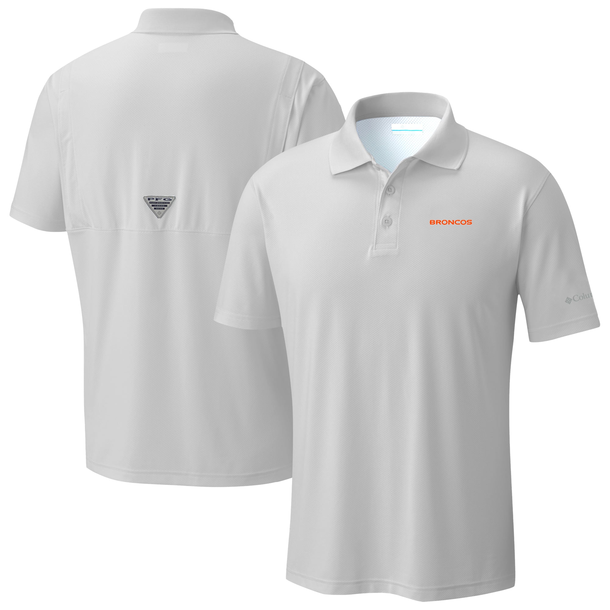 Men’s Columbia Light Gray Denver Broncos Low Drag Offshore Polo Men’s Columbia Light Gray Denver Broncos Low Drag Offshore Polo