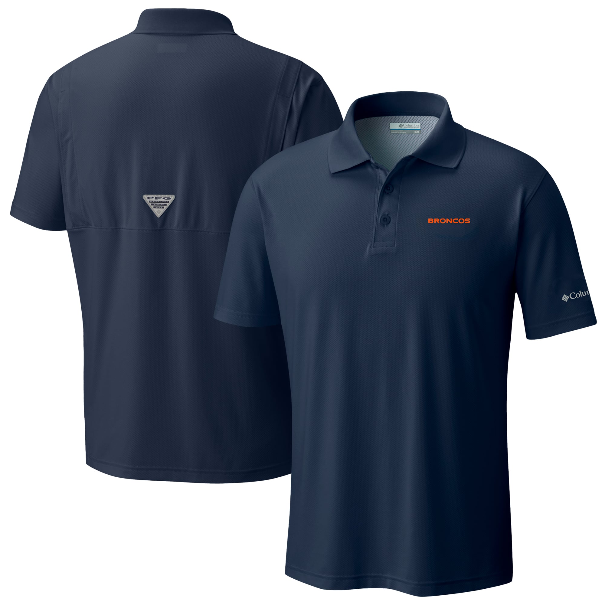 Men’s Columbia Navy Denver Broncos Low Drag Offshore Polo Men’s Columbia Navy Denver Broncos Low Drag Offshore Polo