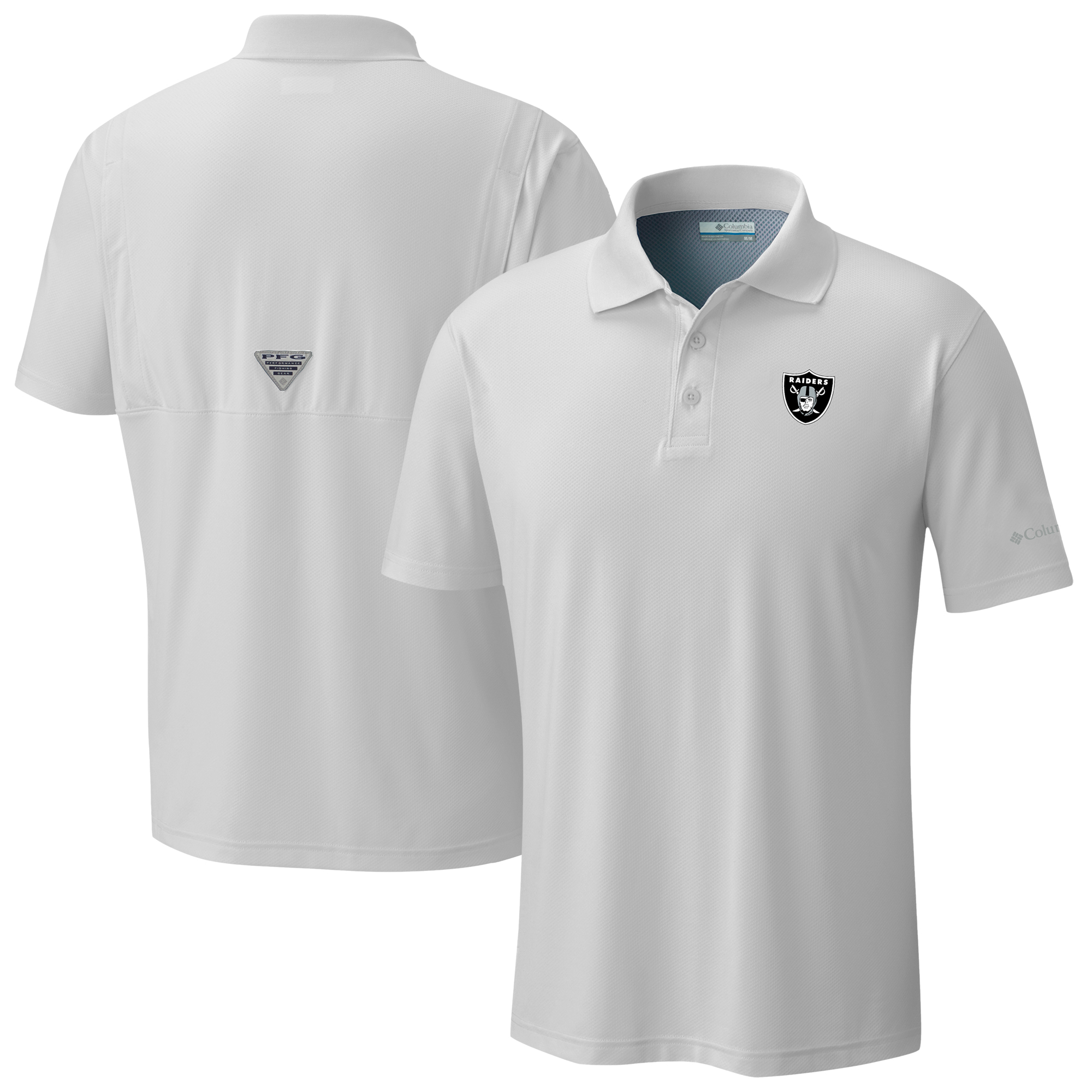 Men's Columbia Light Gray Las Vegas Raiders Low Drag Offshore Polo