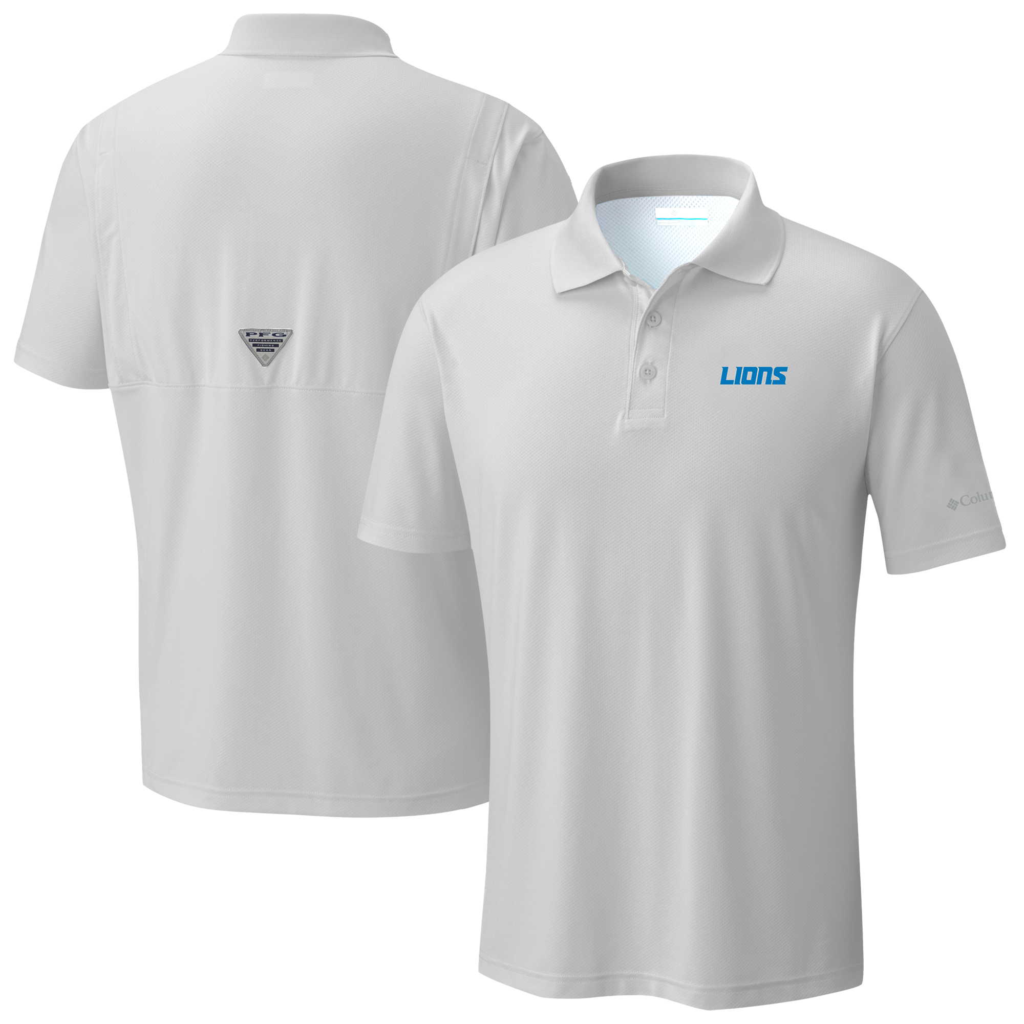 Men's Columbia Light Gray Detroit Lions Low Drag Offshore Polo