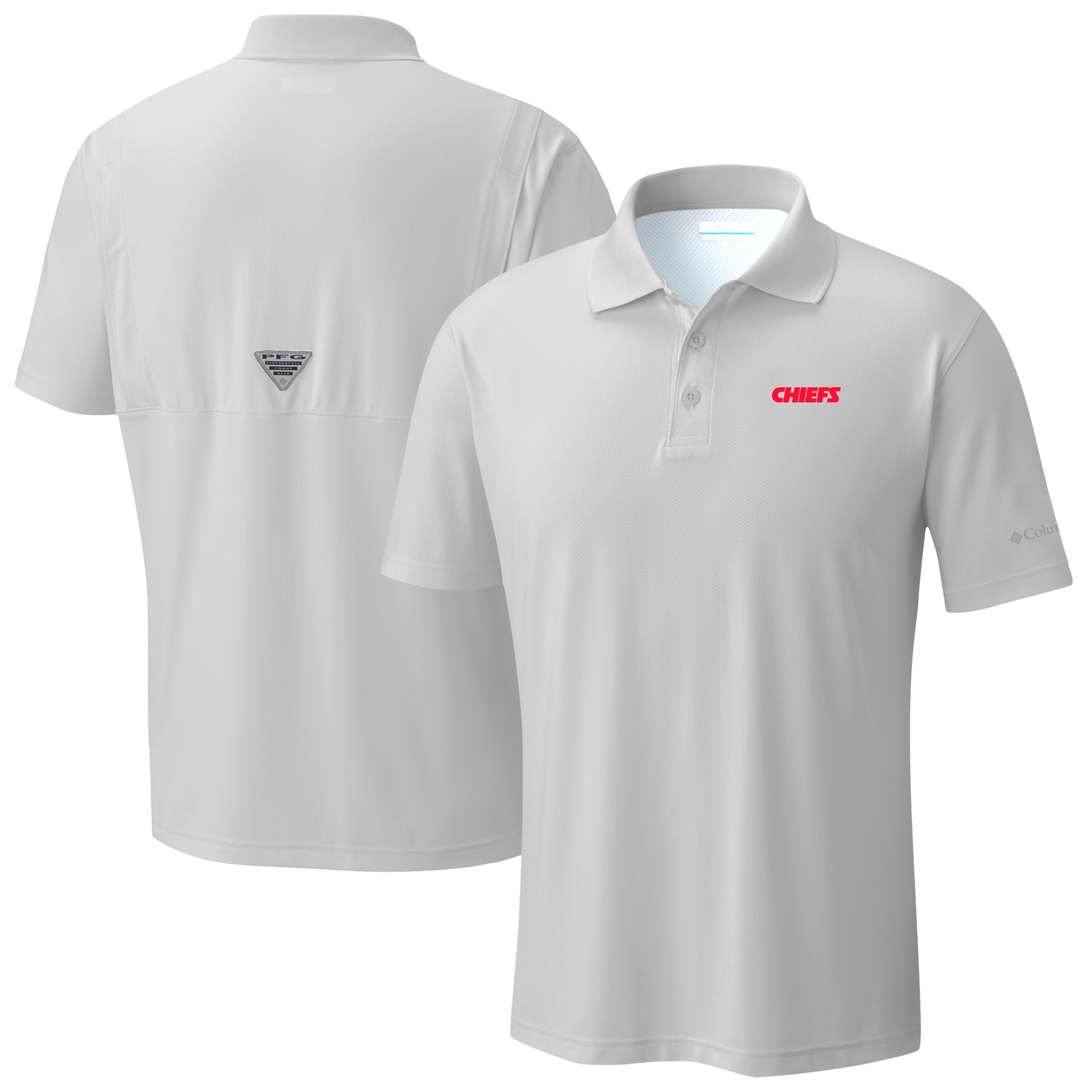 Men's Columbia Light Gray Kansas City Chiefs Low Drag Offshore Polo