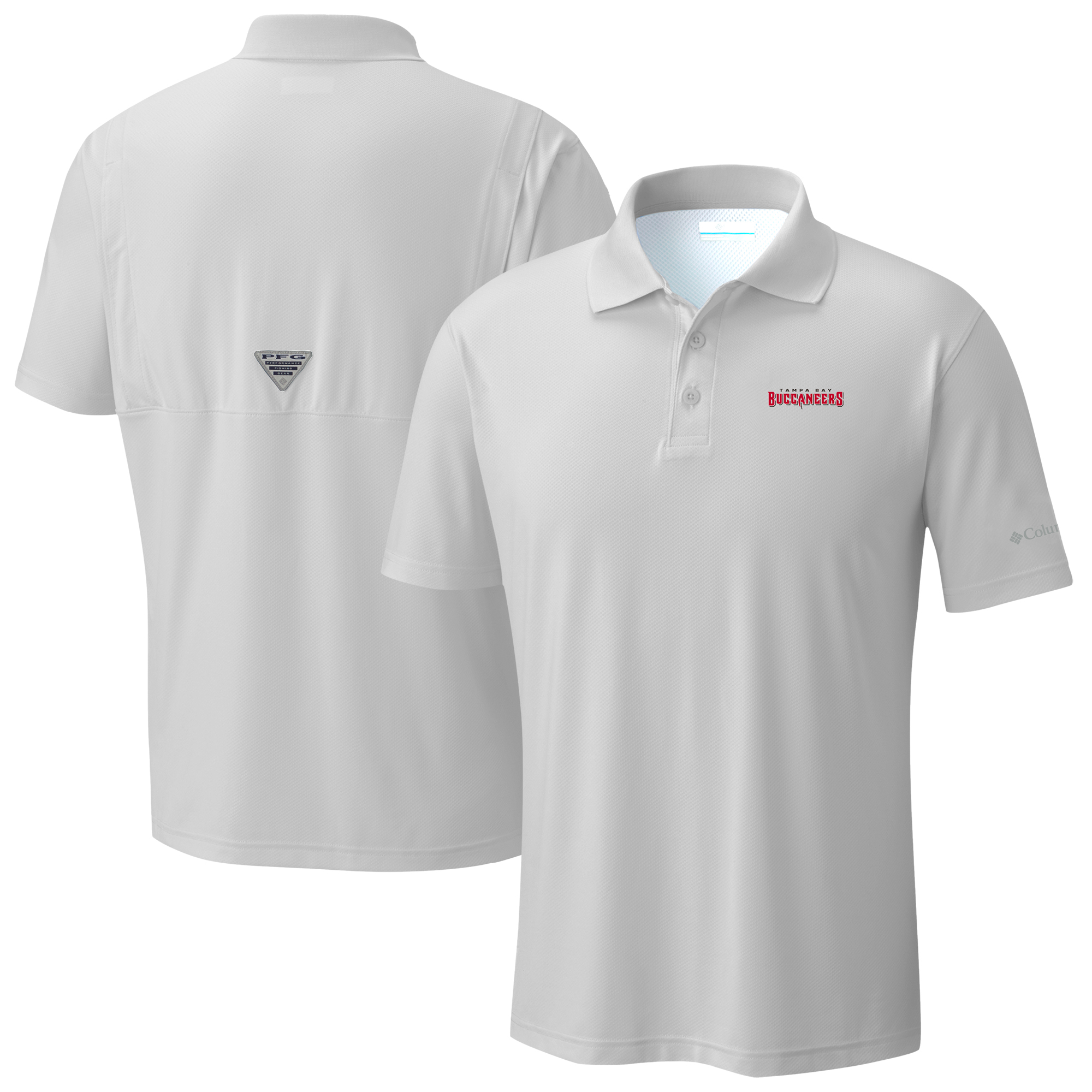 Men's Columbia Light Gray Tampa Bay Buccaneers Low Drag Offshore Polo
