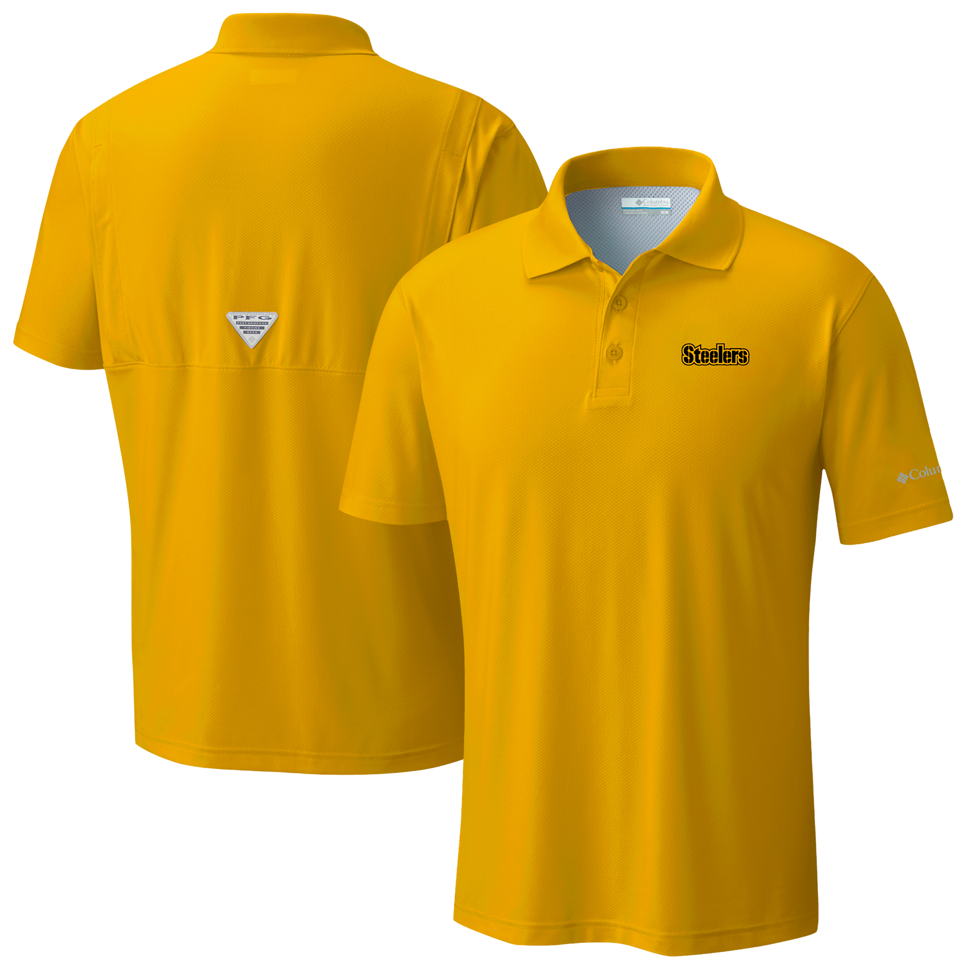 Men's Columbia Gold Pittsburgh Steelers Low Drag Offshore Polo