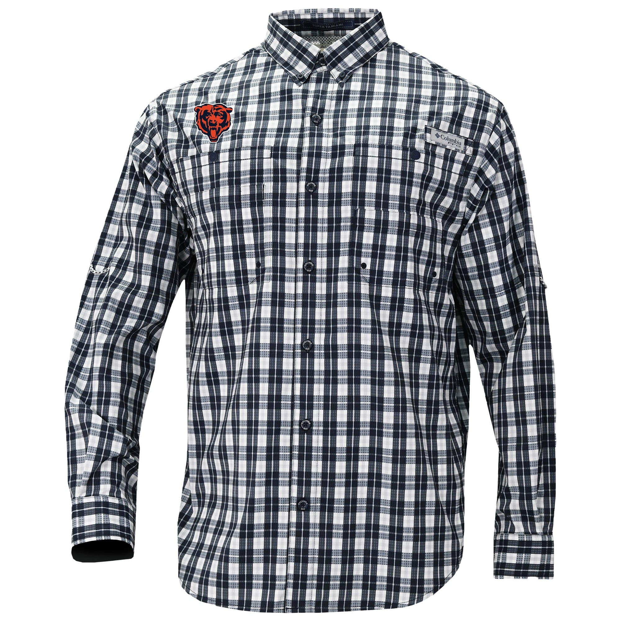 Men’s Columbia Navy Chicago Bears Super Slack Tide Long Sleeve Button-Up Men’s Columbia Navy Chicago Bears Super Slack Tide Long Sleeve Button-Up