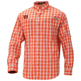 Men's Columbia  Orange Cincinnati Bengals Super Slack Tide Long Sleeve Button-Up