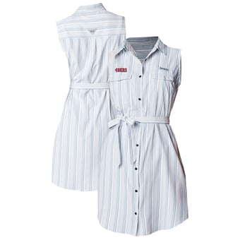Women's Columbia  White San Francisco 49ers PFG Sun Drifter Woven Dress