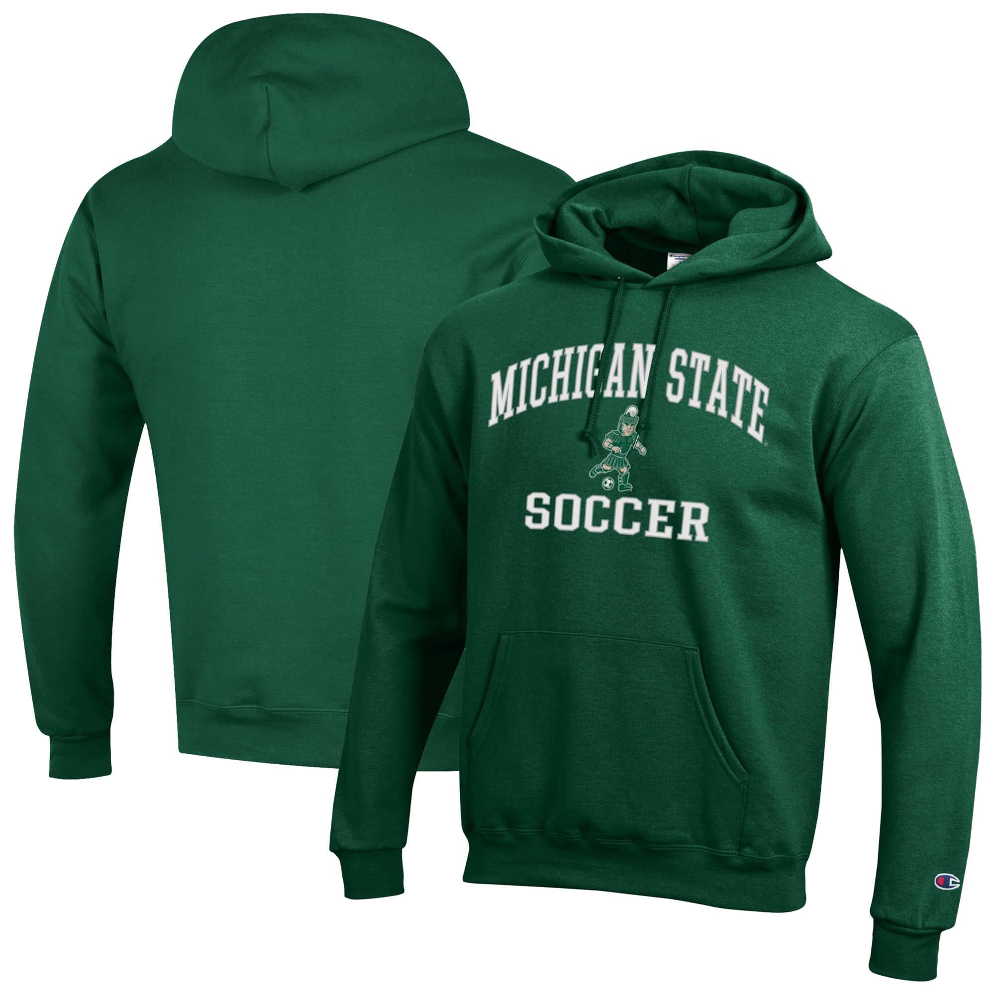 Men's Champion  Green Michigan State Spartans Soccer Pullover Hoodie