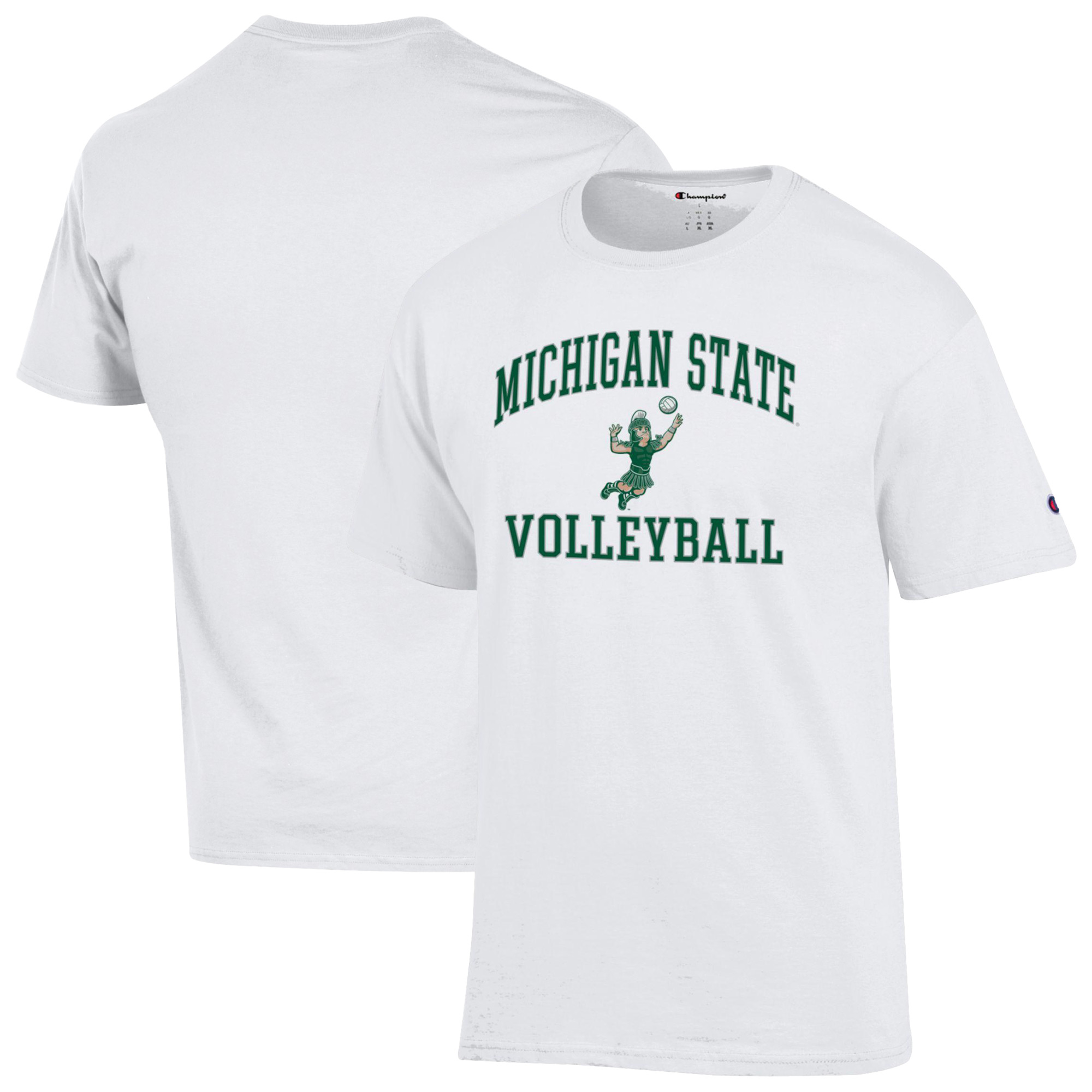 Men's Champion White Michigan State Spartans Volleyball T-Shirt