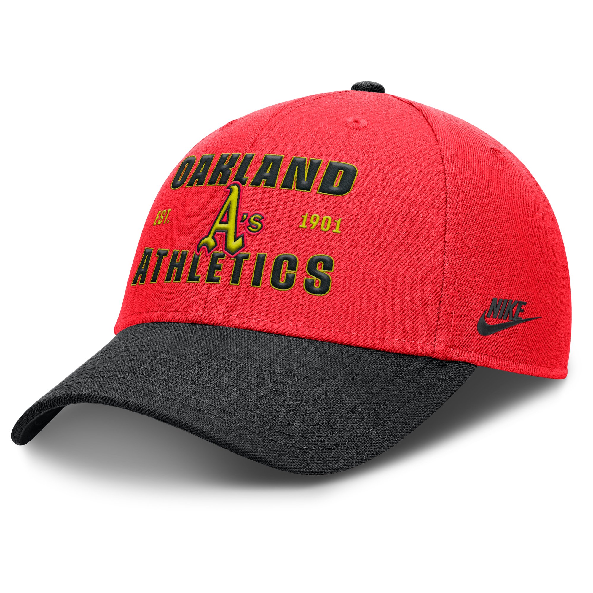 Men's Nike Crimson/Black Athletics Cooperstown Collection Neon 90s Rise Adjustable Hat