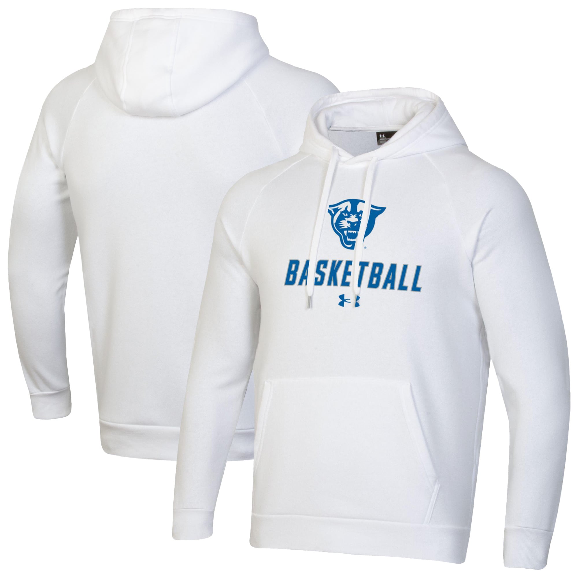 Men's Under Armour White Georgia State Panthers Basketball Rival Raglan Fleece Pullover Hoodie