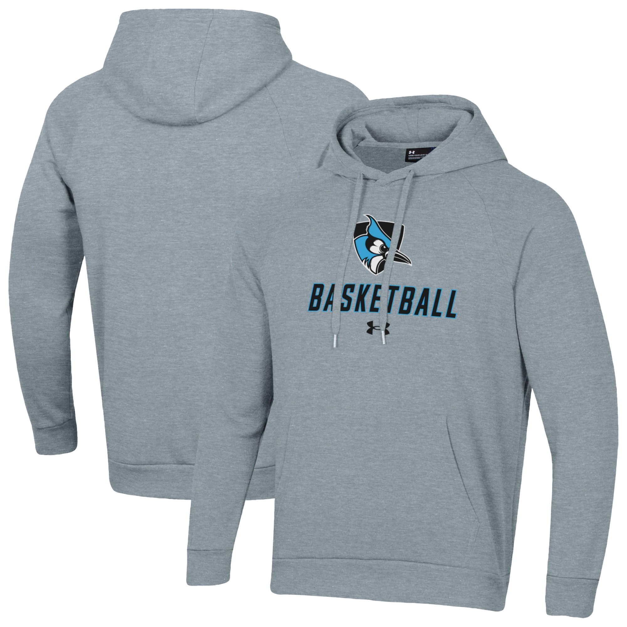 Men’s Under Armour Gray Johns Hopkins Blue Jays Basketball Rival Raglan Fleece Pullover Hoodie Men’s Under Armour Gray Johns Hopkins Blue Jays Basketball Rival Raglan Fleece Pullover Hoodie