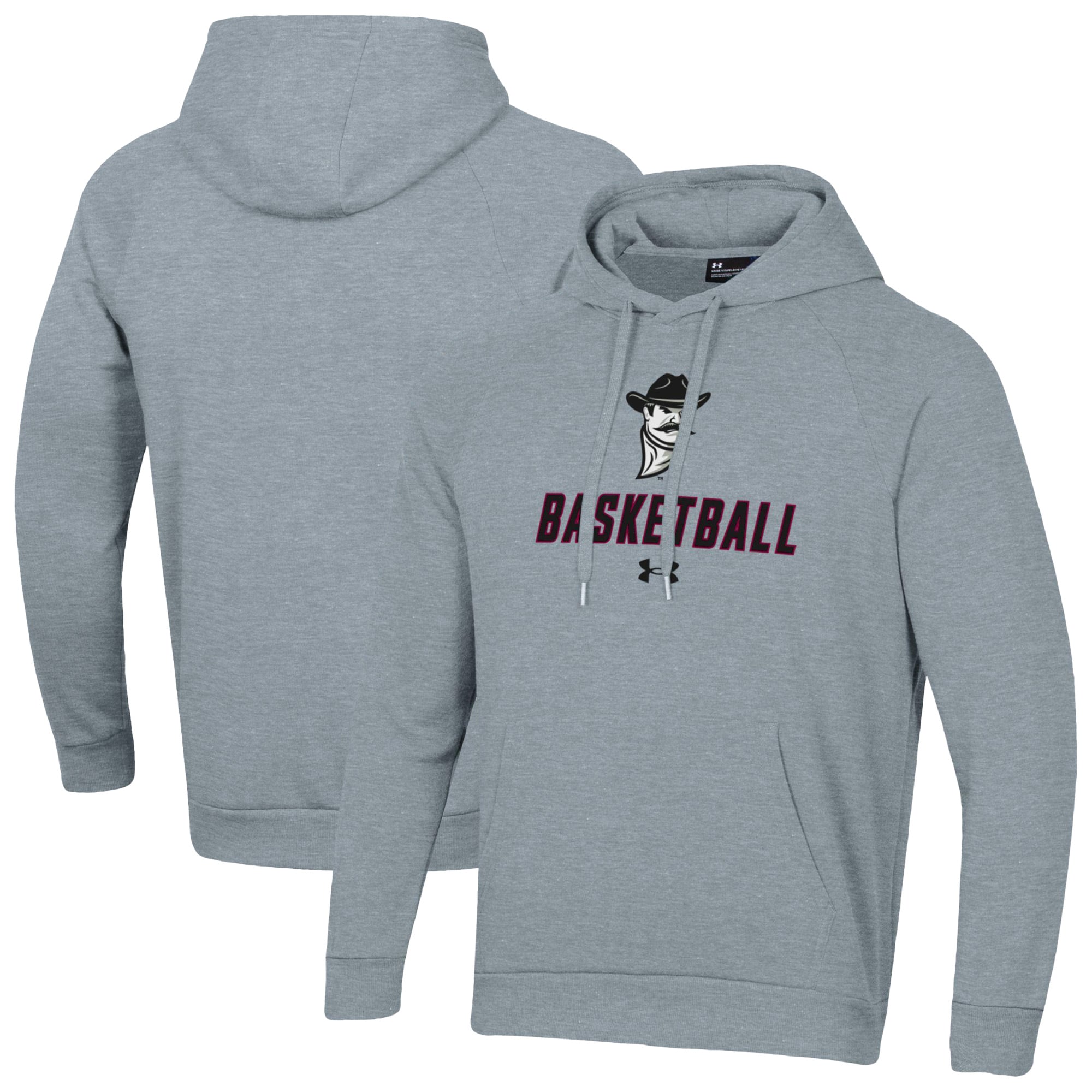 Men's Under Armour Gray New Mexico State Aggies Basketball Rival Raglan Fleece Pullover Hoodie