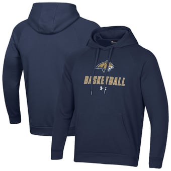 Men's Under Armour Navy Montana State Bobcats Basketball Rival Raglan Fleece Pullover Hoodie